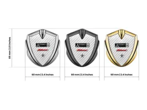 Mitsubishi Badge Self Adhesive Pro Style Alloy Finish